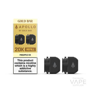 Gold Bar 20k Apollo Replacement pods 2pack - Flavour Options