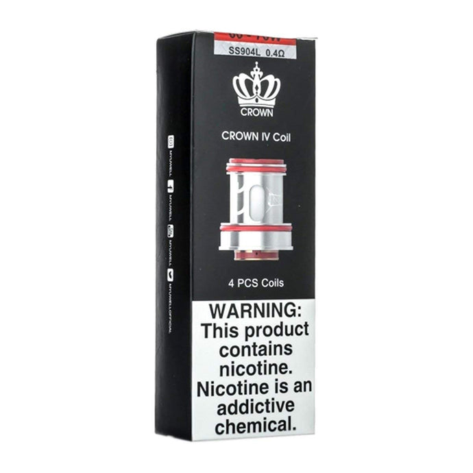 Uwell Crown 4 Coils 4 Pack - 0.23 Mesh & 0.4 Ohm Options - Wick Addiction